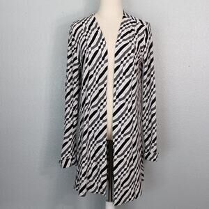 Dana Buchman Open Front Geometric Textured Cardigan Size M